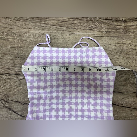 Skatie X amber fillerup Clark purple gingham print one piece swimsuit size Xs - Picture 7 of 8
